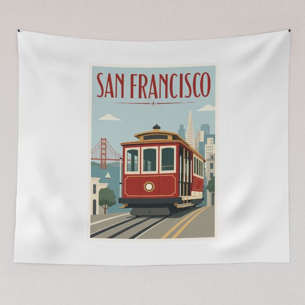 Item preview, San Francisco Cable Car Travel Poster designed and sold by Beyond Destinations.