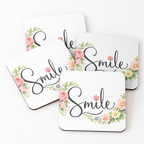 Item preview, Smile Floral Typography Watercolor Flower Wreath Art designed and sold by myforestfog.