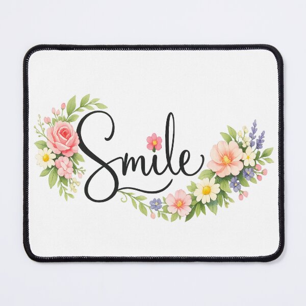 Item preview, Smile Floral Typography Watercolor Flower Wreath Art designed and sold by myforestfog.