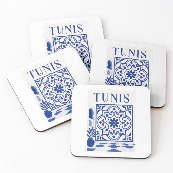 Item preview, Tunis Blue Ceramic Tile Poster designed and sold by Beyond Destinations.