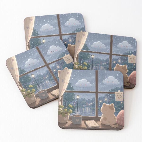 Item preview, Cozy Rainy Day Cat Watching Window designed and sold by 0606PM.