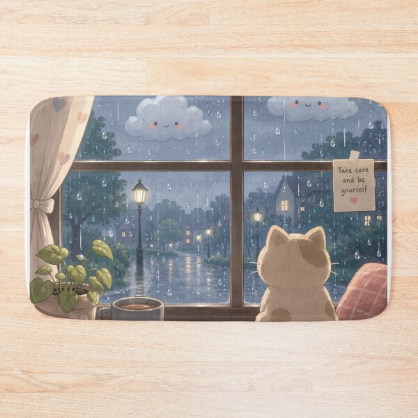 Item preview, Cozy Rainy Day Cat Watching Window designed and sold by 0606PM.