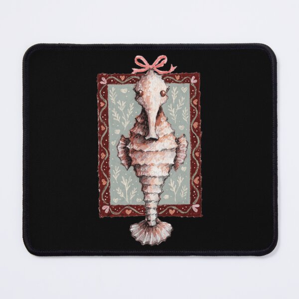 Item preview, Hand Painted Folk Art Seahorse with Pink Bow designed and sold by OceansMatter.