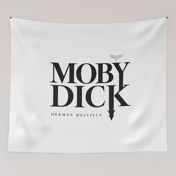 Aperçu de l'œuvre Moby Dick Herman Melville Minimaliste Harpoon Typographie Art créée et vendue par Fenay Designs.