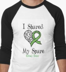 "I Shared My Spare" Kidney Donor Design Men's Baseball ¾ T-Shirt