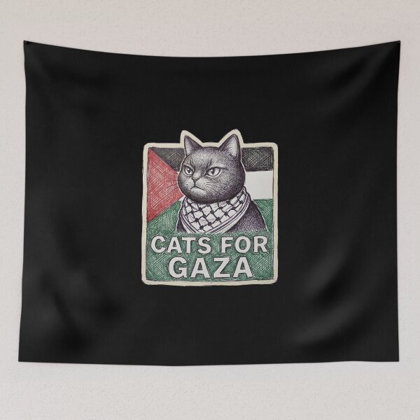 Item preview, Cats for Gaza Keffiyeh Cat Palestinian Flag Solidarity designed and sold by AdyKurniawan.