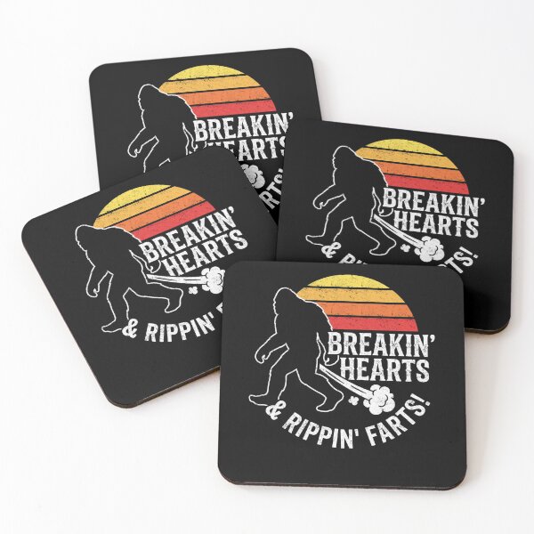 Item preview, Breakin Hearts Rippin Farts Bigfoot Sunset Camp Humor designed and sold by FreshVibe Prints.