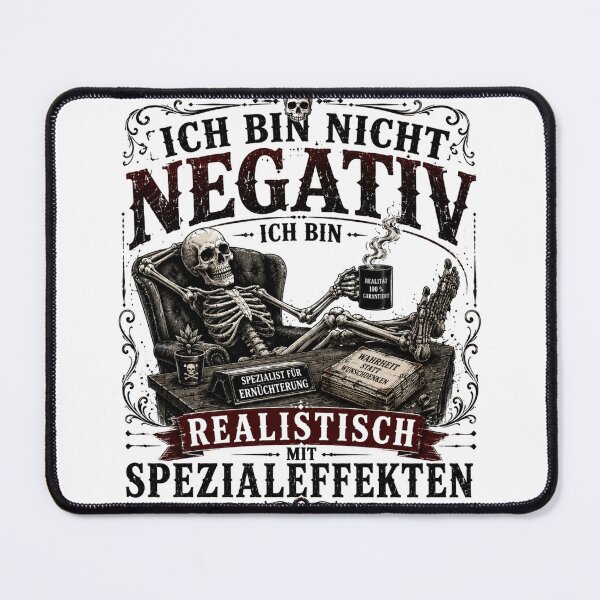 Item preview, I'm not negative – I'm realistic with special effects | Sarcastic vintage design designed and sold by Peter Kaul.