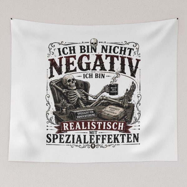 Item preview, I'm not negative – I'm realistic with special effects | Sarcastic vintage design designed and sold by Peter Kaul.
