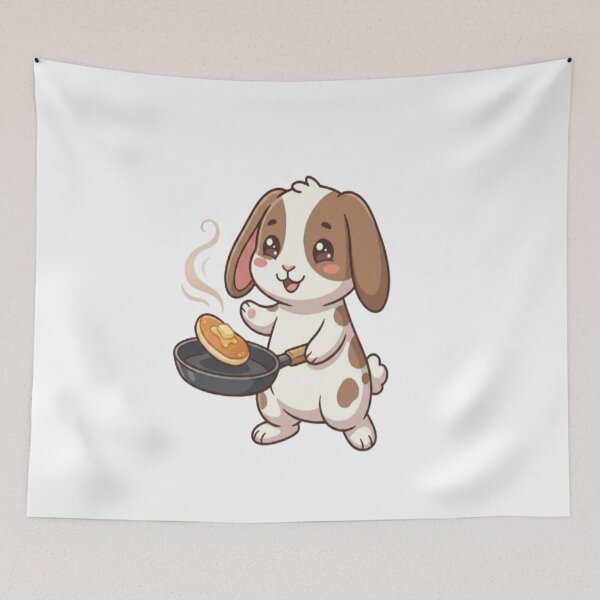 Item preview, Cute Bunny Flipping Breakfast Pancake designed and sold by Ella_Sketch.