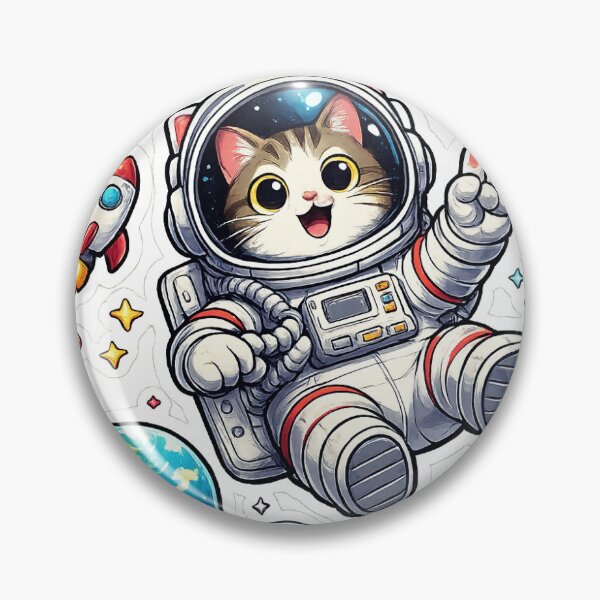 Item preview, Cute Astronaut Cat Sticker | Space Kitty Cartoon | Kawaii Cat in Space designed and sold by Cool Tee World .