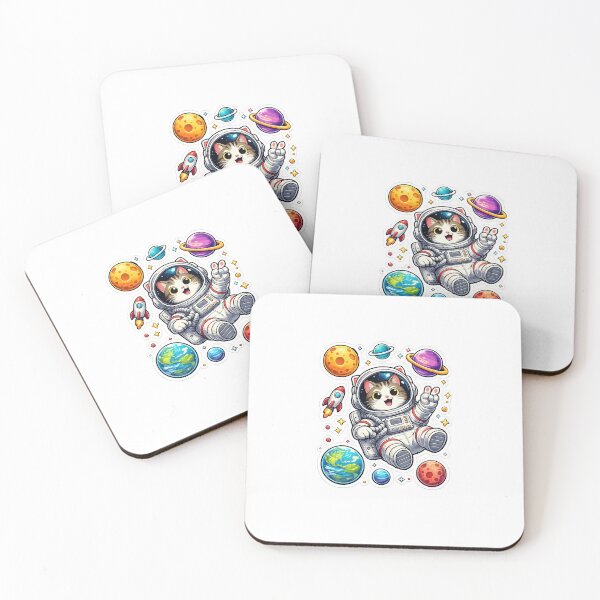 Item preview, Cute Astronaut Cat Sticker | Space Kitty Cartoon | Kawaii Cat in Space designed and sold by Cool Tee World .