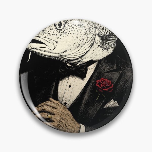 Item preview, The Codfather Funny Fish Mafia Boss Vintage Engraving designed and sold by AdyKurniawan.