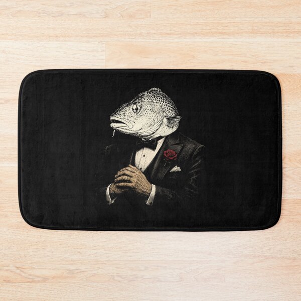 Item preview, The Codfather Funny Fish Mafia Boss Vintage Engraving designed and sold by AdyKurniawan.