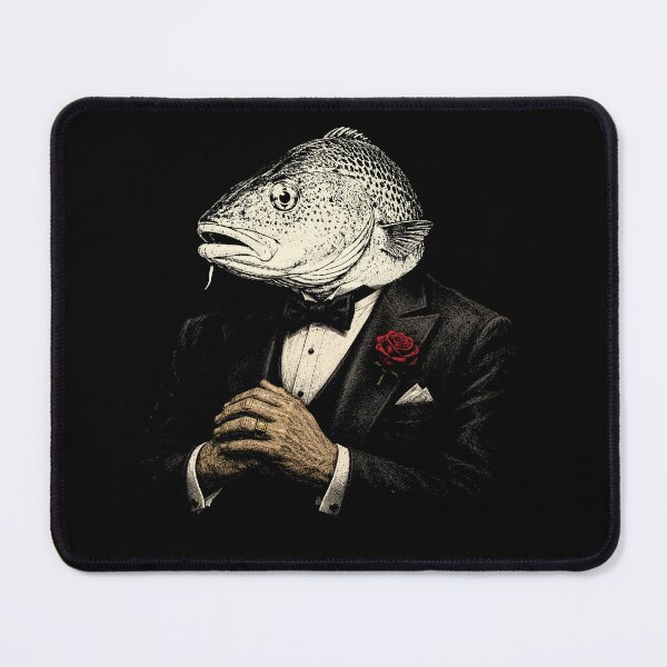 Item preview, The Codfather Funny Fish Mafia Boss Vintage Engraving designed and sold by AdyKurniawan.