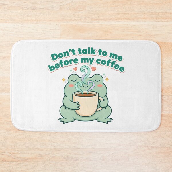 Item preview, Cute Frog Don't Talk Before Coffee designed and sold by Desola-Studio.