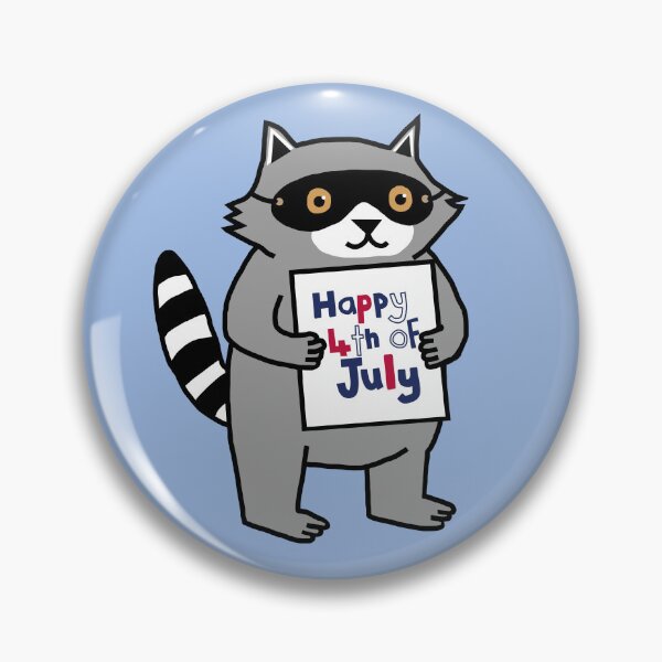 Item preview, Happy 4th of July says Cute Raccoon designed and sold by ellenhenry.