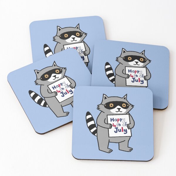 Item preview, Happy 4th of July says Cute Raccoon designed and sold by ellenhenry.