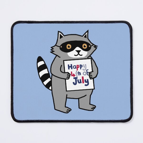 Item preview, Happy 4th of July says Cute Raccoon designed and sold by ellenhenry.