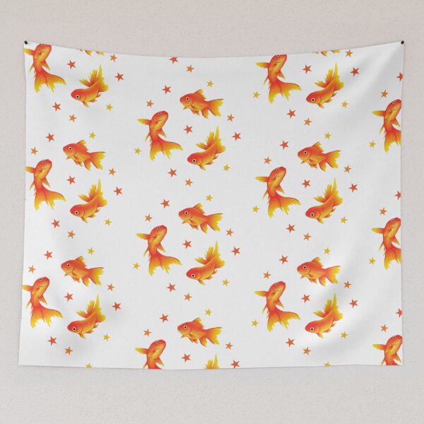 Item preview, Watercolor Goldfish and Stars – Cute Orange Fish Swirl Illustration designed and sold by RaresS.