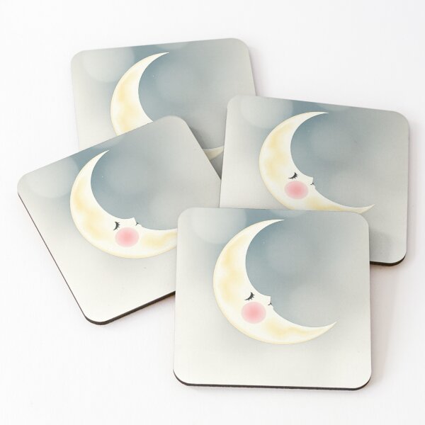 Item preview, Minimalist Sleeping Crescent Moon Nursery Art designed and sold by Vida e Arte.
