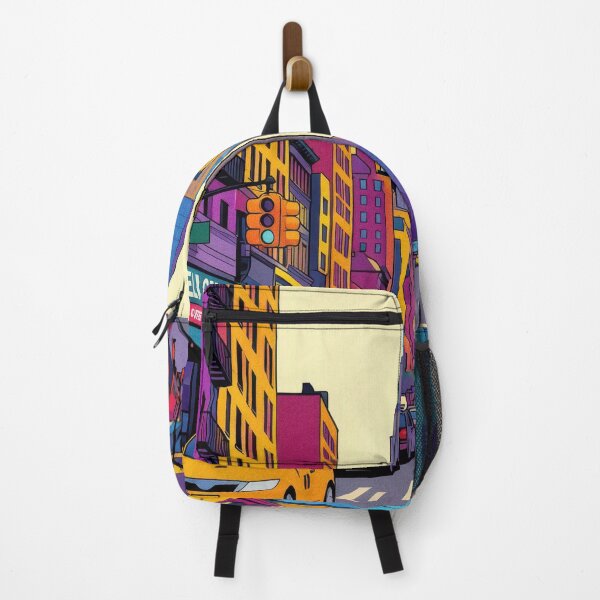 Item preview, Neon New York Street – Colorful Empire State Building Cityscape Illustration designed and sold by DafraDesign.
