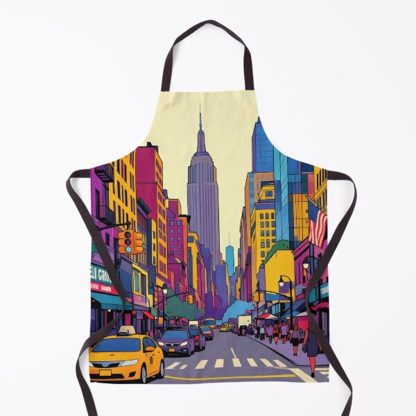 Item preview, Neon New York Street – Colorful Empire State Building Cityscape Illustration designed and sold by DafraDesign.