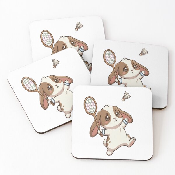 Item preview, Cute Bunny Playing Badminton Sport designed and sold by Ella_Sketch.