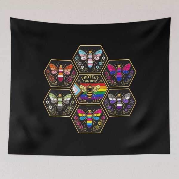 Item preview, Protect the Hive LGBTQ Bee Bisexual Nature Gay Pride Support  designed and sold by cakematel.