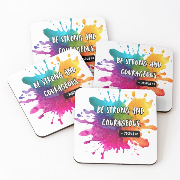 Item preview, Colourful splash - Be Strong and Courageous designed and sold by The Tired Mamma.