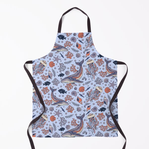 Item preview, Cute Ocean Animals Pattern | Whale Jellyfish Coral Seamless Marine Illustration designed and sold by C.Kav.Art.