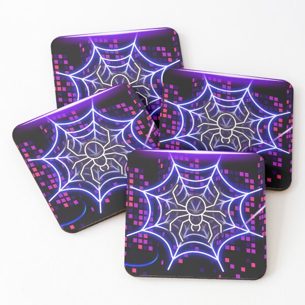 Item preview, Cyberpunk Neon Spider Web City - Glowing Retro Gaming Halloween Sticker designed and sold by alalame.