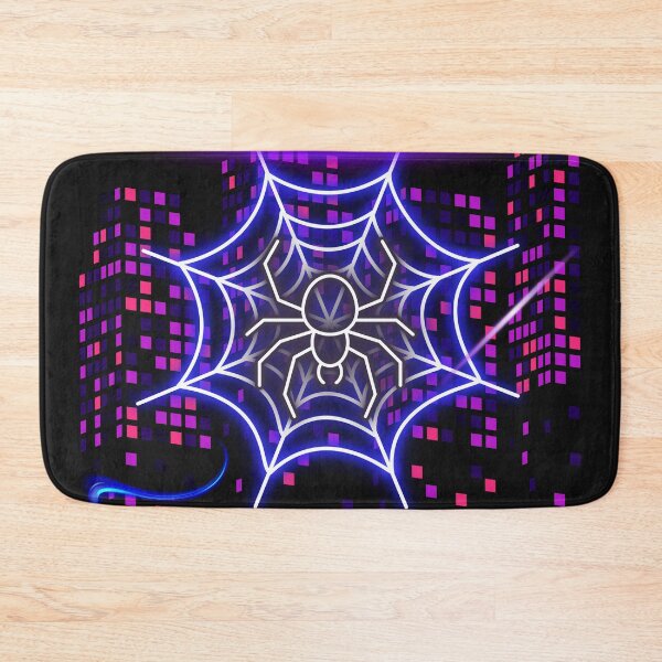 Item preview, Cyberpunk Neon Spider Web City - Glowing Retro Gaming Halloween Sticker designed and sold by alalame.