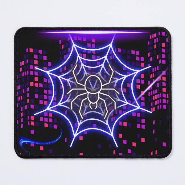 Item preview, Cyberpunk Neon Spider Web City - Glowing Retro Gaming Halloween Sticker designed and sold by alalame.