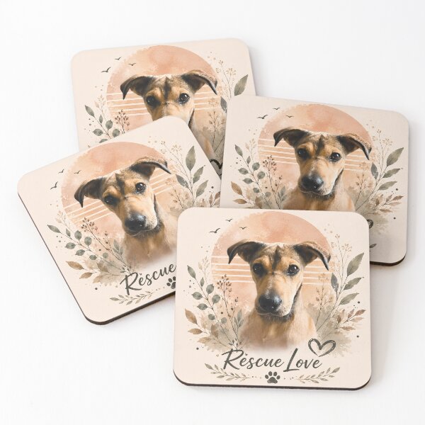 Item preview, escue Love Watercolor Dog Portrait – Adopt Don't Shop Dog Lover Design designed and sold by LinaDesign Store.