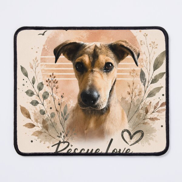 Item preview, escue Love Watercolor Dog Portrait – Adopt Don't Shop Dog Lover Design designed and sold by LinaDesign Store.
