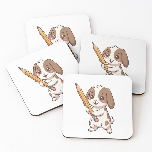 Item preview, Cute Bunny Holding Big Pencil designed and sold by Ella_Sketch.
