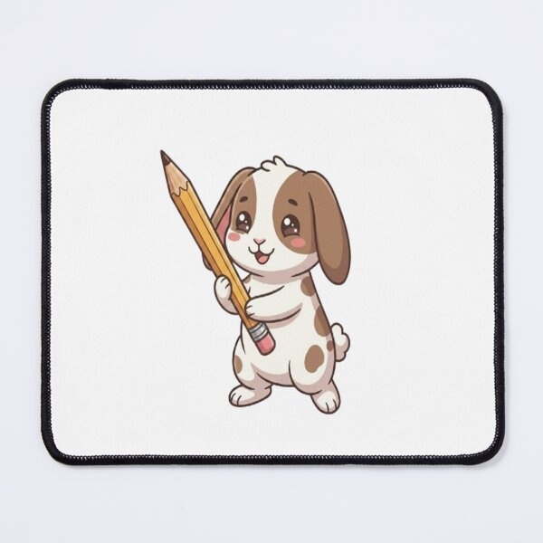 Item preview, Cute Bunny Holding Big Pencil designed and sold by Ella_Sketch.