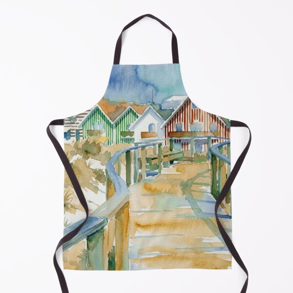 Item preview, Costa Nova Striped Beach Houses Watercolor designed and sold by caracatita75.