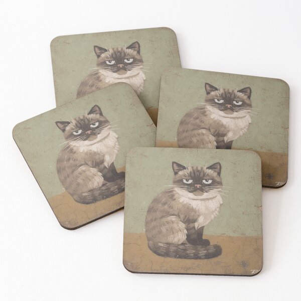 Item preview, Unimpressed Tonkinese Loaf Cat Folk Art designed and sold by PictorialWhimsy.