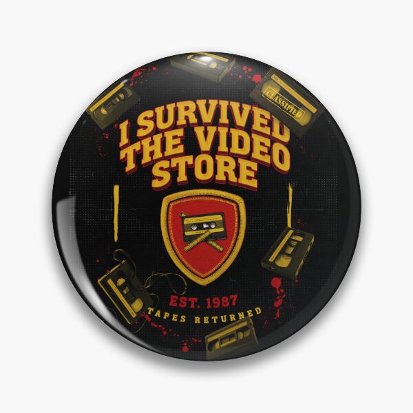 Item preview, I Survived the Video Store, Retro VHS Horror 80s Nostalgia designed and sold by CryptReel.