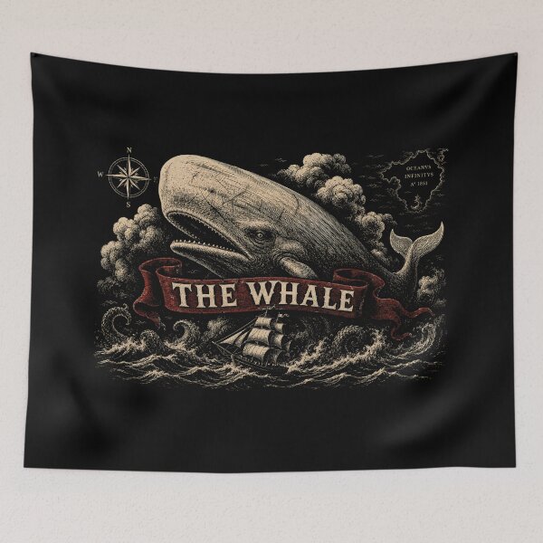 Item preview, Moby Dick The Whale Vintage Maritime Map Engraving Art designed and sold by Fenay Designs.