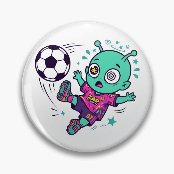 Item preview, Dizzy Alien Soccer Player Retro Cartoon designed and sold by dvsarts26.
