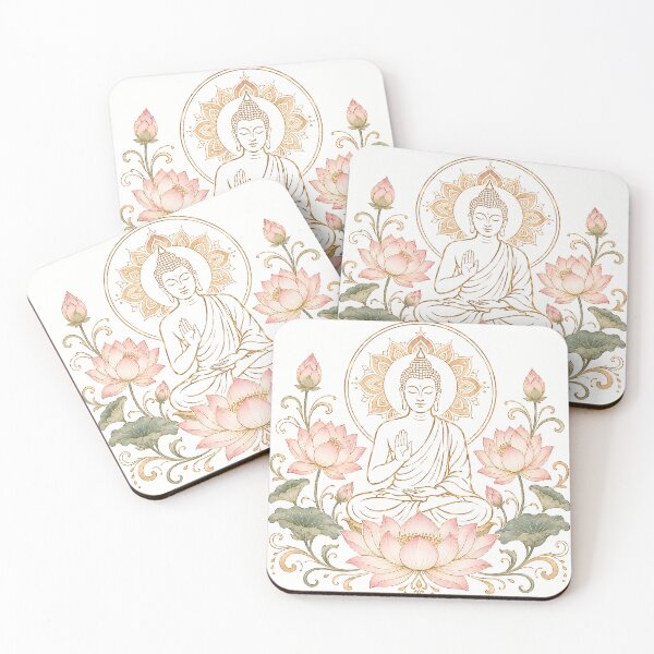Item preview, buddha Pink and gold Lotus designed and sold by Dreamweaver Mandalas.