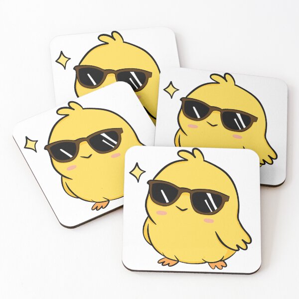 Item preview, Cool Chick with Sunglasses Cute Kawaii Yellow Baby Bird Sticker designed and sold by LYAN-STORE.