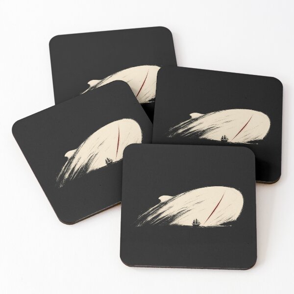 Item preview, Moby Dick Minimalist White Whale Red Scar Silhouette Art designed and sold by Fenay Designs.
