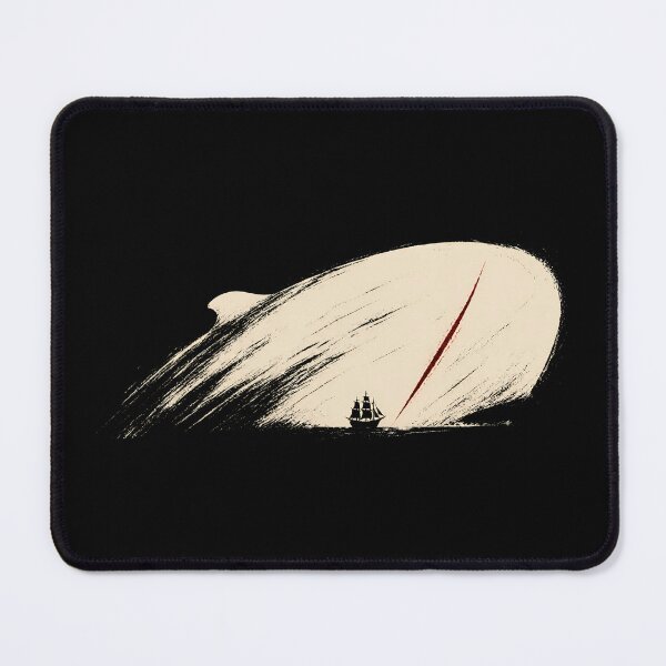 Item preview, Moby Dick Minimalist White Whale Red Scar Silhouette Art designed and sold by Fenay Designs.