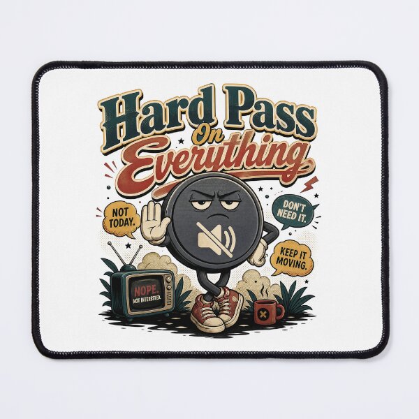 Item preview, Hard Pass On Everything Funny Introvert Antisocial Low Social Battery Retro Mascot designed and sold by journeyengine.