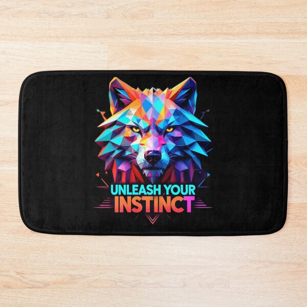 Item preview, UNLEASH YOUR INSTINCT – Bold Geometric Wolf Head Motivational Design designed and sold by Raslanity.