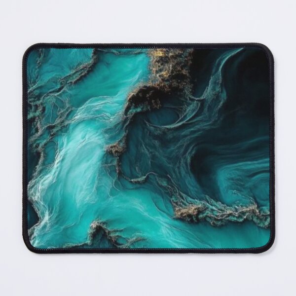 Item preview, Dark Teal and Gold Agate Texture Geode Fluid Marble Abstract designed and sold by LYAN-STORE.